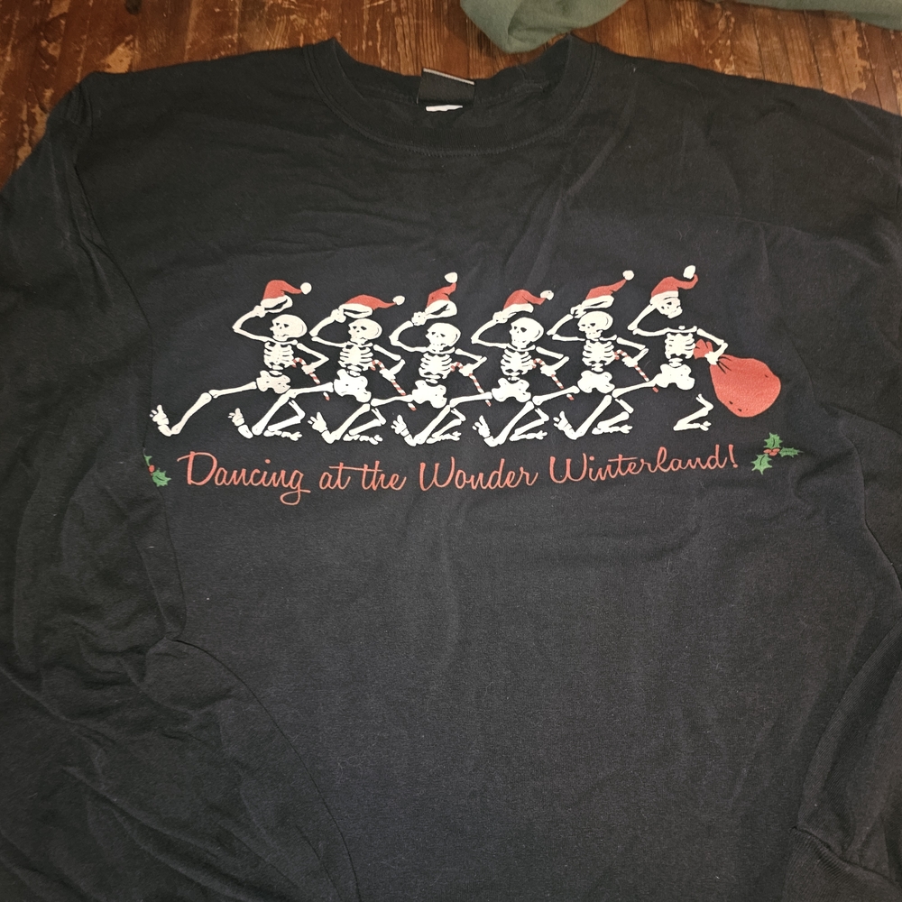 Black Skeleton Christmas T-Shirt